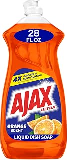 Ultra Liquid Dish Soap, Triple Action, Orange Scent, 52 fl oz | Dish Detergent, Ajax Dish Soap, Dish Liquid, 4x Grease & Stain Fighting, Deep-Cleaning, Soft on Hands, Dishwashing Detergent
