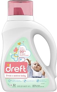 Dreft Stage 2: Active Baby Liquid Laundry Detergent, 32 Loads 46 fl oz (Packaging May Vary)