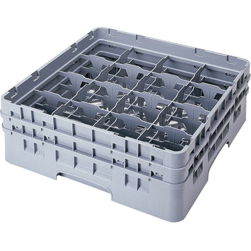 (16S738151) 16 Compartment Stemware & Tumbler Glass Rack - Camrack® by Cambro – 7-3/4-Inch, Plastic, Soft Gray