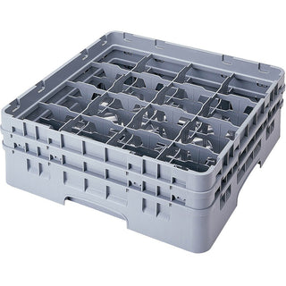 11-Inch Polypropylene Camrack Stemware and Tumblers Glass Rack with 16 Compartments by Cambro – 11-Inch, Plastic, Soft Gray, Model 16S1058-151
