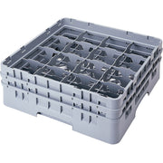 151 8-1/2-Inch Camrack Polypropylene Stemware and Tumbler Glass Rack with 16 Compartments by Cambro – 16-Compartment, Plastic, Soft Gray, Model 16S800