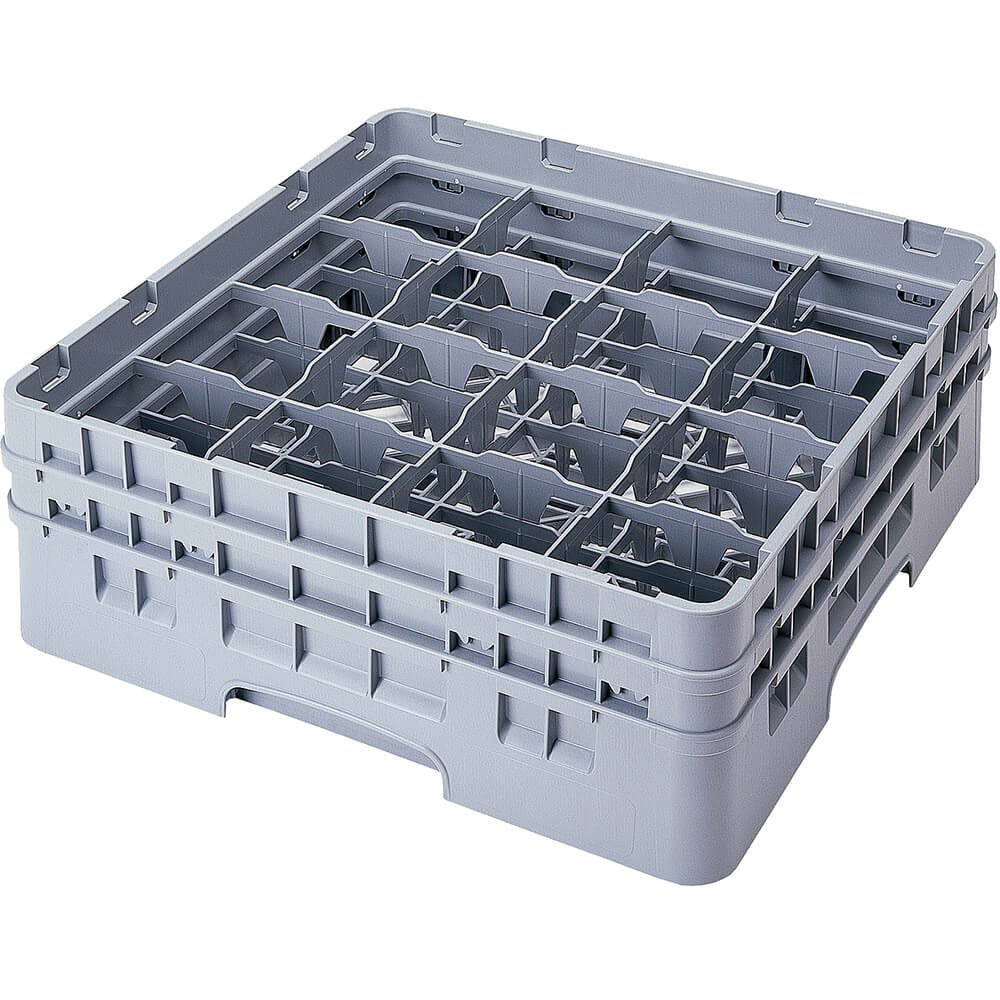 151 8-1/2-Inch Camrack Polypropylene Stemware and Tumbler Glass Rack with 16 Compartments by Cambro – 16-Compartment, Plastic, Soft Gray, Model 16S800