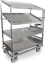 Manufacturing B592 Food Service Soiled Dish Breakdown Cart, Stainless Steel, 2 Flat Shelves and 2 Angled Shelves (Fully Assembled)