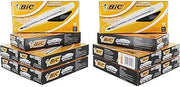 BIC Round Stic Ball Pen, Fine Point, 0.8 mm, Black Ink, Pack of 144 (GSF11BK)