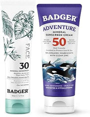 Badger SPF 50 Mineral Sunscreen and SPF 30 Mineral Face Sunscreen
