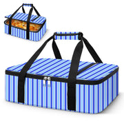 Coobiiya Insulated Casserole Carrier, Fits 9 x 13 Inch Dish, Single Layer Stripes