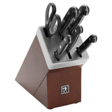 Solution Razor-Sharp 7-pc Knife Block Set by HENCKELS – 7-pc, Stainless Steel, Brown, Pack of 7, Model 1025362