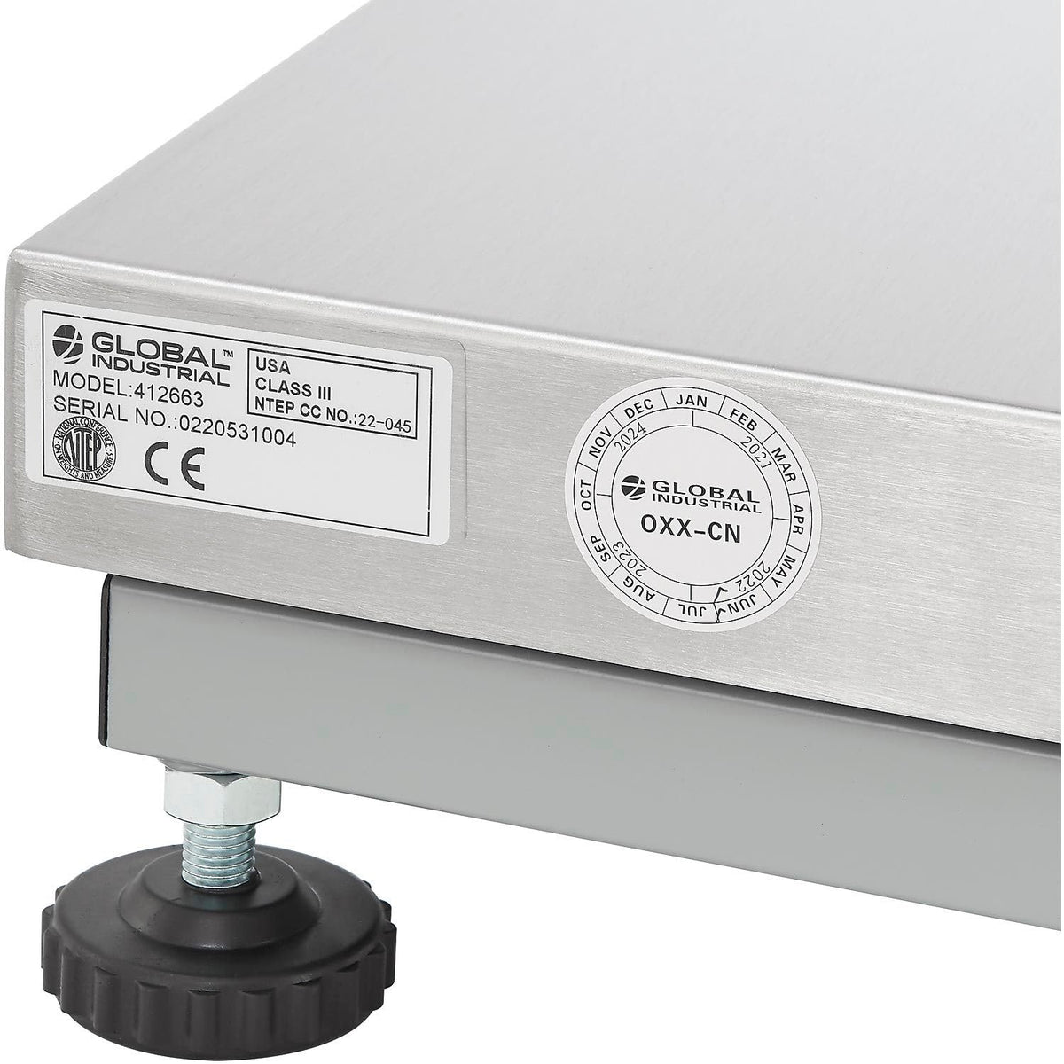 NTEP Bench Scale with LCD Display by Global Industrial – Steel Frame/Stainless Steel Pan, Silver, Model OP-915-1212-100 LCD-PL