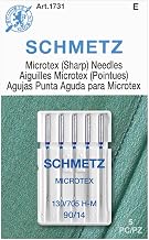 Microtex Sharp Sewing Machine Needles - Quilting & Topstitching Supplies, Size 90/14, 5-Needle Card, Pack of 1