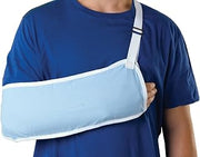 Medline Standard Arm Sling, Adjustable Metal Slide Buckle, 20.3 Inches L x 7.5 Inches D Pouch, Size XL, Light Blue, 1 Each