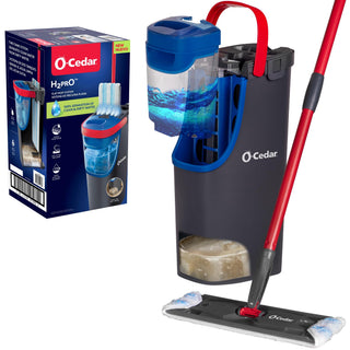 H2prO Flat Mop System | Quick Everyday Cleaning | Dual-Tank Fresh Water System | Machine Washable Reusable Microfiber Mop Pad | Safe on Hardwood by O-Cedar – H2prO, Model 175765