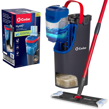 H2prO Flat Mop System | Quick Everyday Cleaning | Dual-Tank Fresh Water System | Machine Washable Reusable Microfiber Mop Pad | Safe on Hardwood by O-Cedar – H2prO, Model 175765