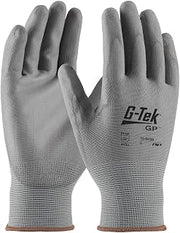 33-G125/XL G-Tek NPG Gray Nylon Gloves with Polyurethane Grip, Gray Polyurethane Coated Palm and Fingers, X-Large, Pack of 300