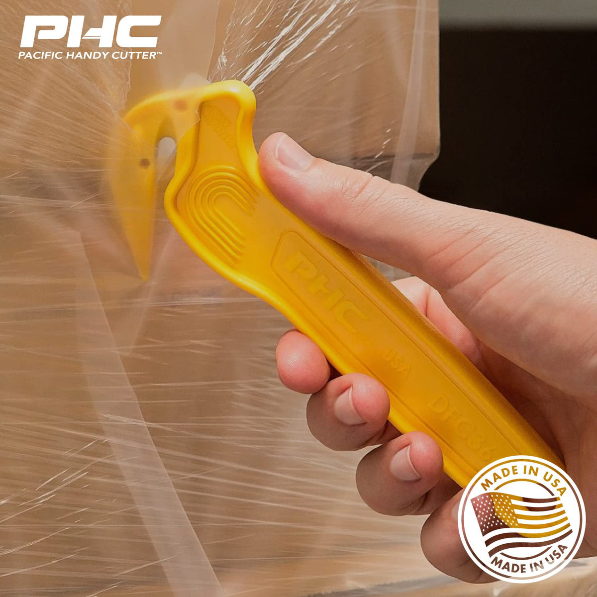 PHC Pacific Disposable Film Cutter by Pacific Handy Cutter – Each, Plastic, Yellow, Model DFC364