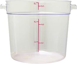 Thunder Group 6 quart round food storage container, polycarbonate, clear, comes in each