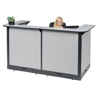 88" W x 44" D x 46" H U-Shaped Electric Reception Station by Global Industrial – Grey, Model 249008EGG