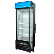 27 1/8" One Section Display Freezer by MOTAK – 30.31x30.71x87.01, In Description, Black, Model MGD-1DF-27-X
