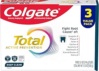 Colgate Total Deep Clean Toothpaste, Mint, 3 Pack, 5.1 oz