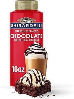 Ghirardelli Premium Dessert Sauce 16 oz Bottle, Chocolate – Rich Dessert & Coffee Topping Made with Real Chocolate