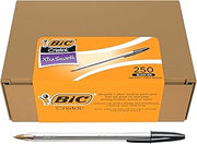 BIC Cristal Xtra Smooth Ballpoint Pen, Medium 1.0 mm Point with Easy-Glide Ink for Everyday Writing, 250-Count Pack in Black Ink