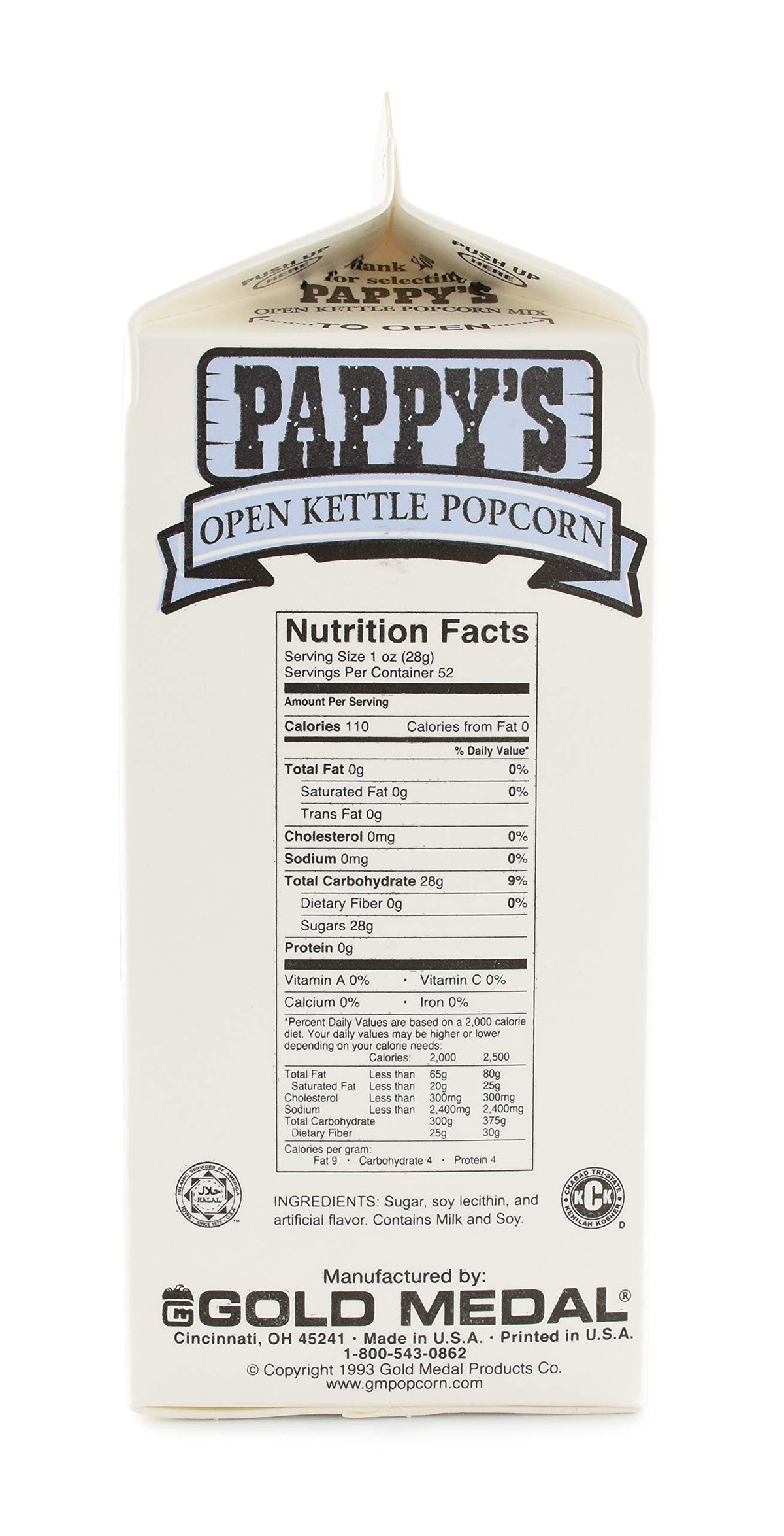 Pappy's Kettle Corn Popcorn Mix by Gold Medal – 1 Count (Pack of 6), Pack of 6