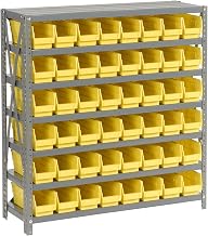 Global Industrial 7 Shelf Steel Shelving with (48) 4" H Plastic Shelf Bins