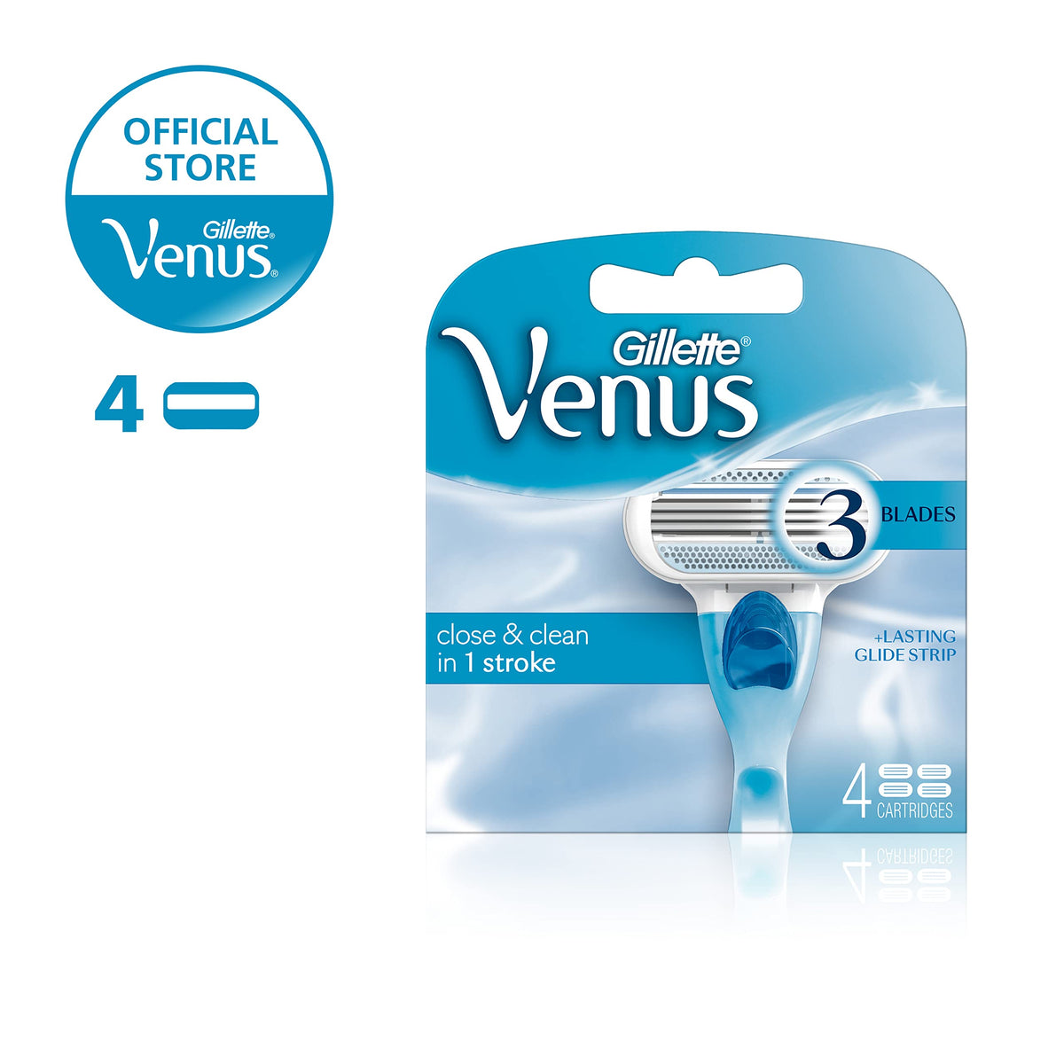 Venus Smooth Razor Blade Refills by Gillette – Pack of 4, Model 75074661