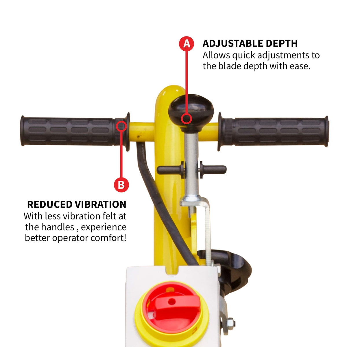 Electric 8” Concrete Scarifier Planer Grinder for Sidewalk Trip Hazard Repair by Tomahawk Power – Yellow, Model eTSCAR8 + eTSCAR6TCC