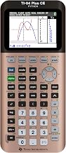 TI-84 Plus CE Graphing Calculator Texas Instruments, Rose Curve Gold | Computer version included, USB charging, Full color, Faster than TI-84 Plus