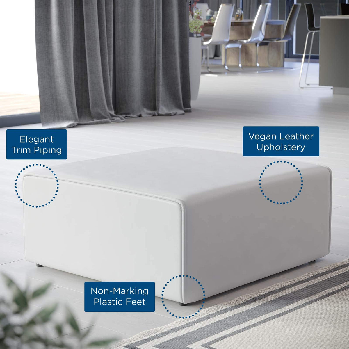 Modway White / Ottoman / 1 Ottomans
