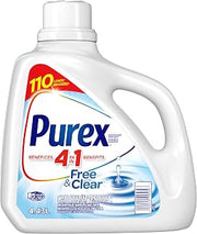 Purex Free and Clear Liquid Detergent for Sensitive Skin, 4.43 Liters (Packaging May Vary)