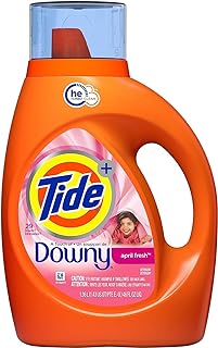 Tide Plus A Touch of Downy Liquid Laundry Detergent, April Fresh, 46 fl oz, 29 loads