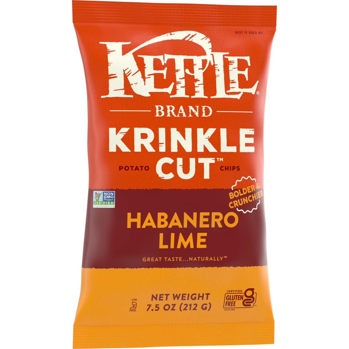 Kettle Brand Krinkle Cut Habanero Lime / 7.5 Ounce (Pack of 1) / Habanero Lime Potato