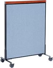 Global Industrial 36-1/4"W x 46-1/2"H Mobile Deluxe Office Partition Panel, Blue