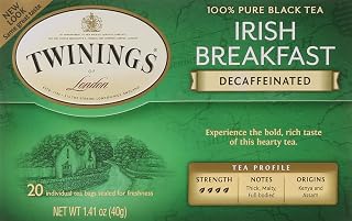 Twinings of London Irish Breakfast Decaf Tea Bags, 20 Count