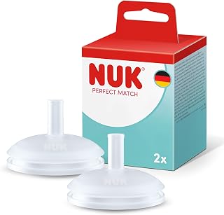 NUK Perfect Match Learning Bottle Teat | From 6 Months | Leak-proof Drinking Attachments | Silicone | Pack of 2