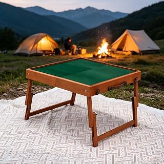 Foldable Mahjong Table, Mesa de Domino, Height Freely Adjustable, for Dormitory, Home, No Mahjong Tiles (1Pc)