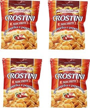 Panealba Non Fried Crostini Snack Paprika and Chili Pepper Taste - 100 gr / 3.53oz, pack of 4