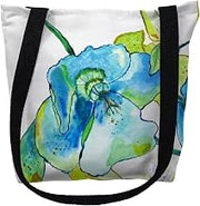Betsy Drake TY1115S 13 x 13 in. Blue Hibiscus Small Tote Bag