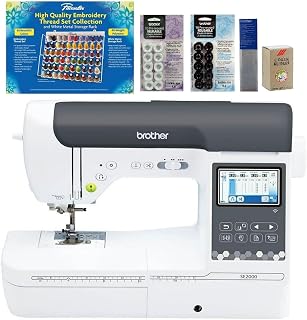 Brother SE2000 Computerized Sewing and Embroidery Machine (SE2000 + 63pc Bundle) 63-Piece Thread Set, 20 Bobbins, 100-Piece 75/11 Embroidery Needles, Stabilizer Roll