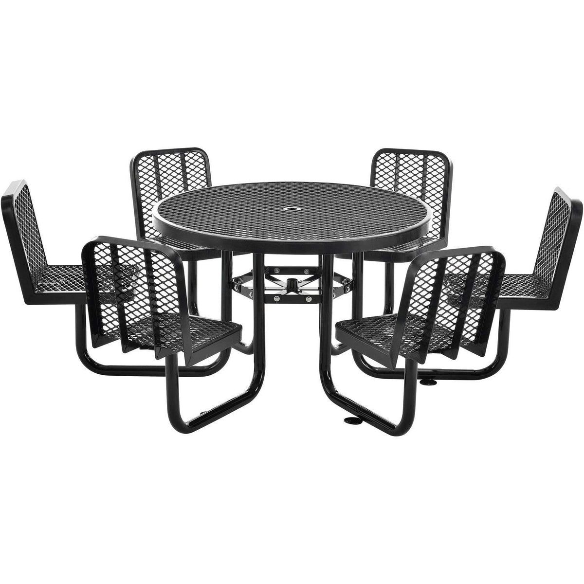 Global Industrial Black / 98"L x 98"W x 32"H / Industrial Picnic Tables