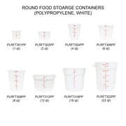 Food Storage Container by Thunder Group – 12.0 quarts, Polypropylene, White, Pack of 12, Model PLRFT312PP