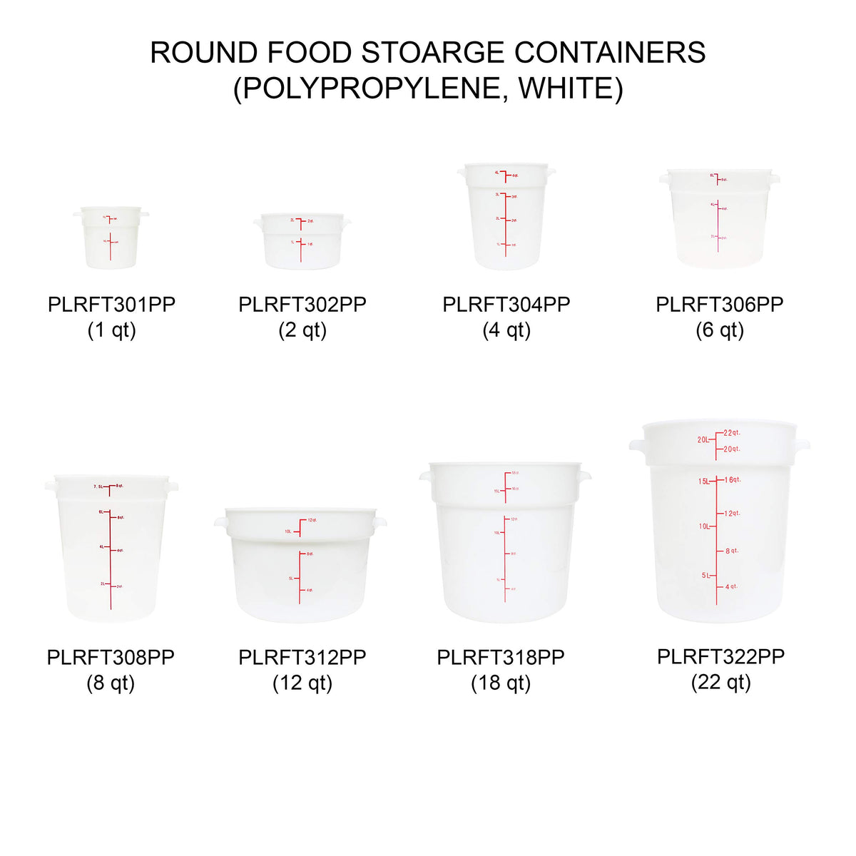 Food Storage Container by Thunder Group – 12.0 quarts, Polypropylene, White, Pack of 12, Model PLRFT312PP
