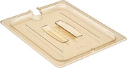 Cambro 20HPCHN150 Food Pan Lid 1/2 H-Pan Handle Notched Amber Case Qty 6