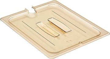 Cambro 20HPCHN150 Food Pan Lid 1/2 H-Pan Handle Notched Amber Case Qty 6