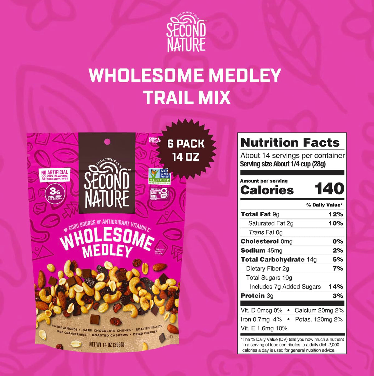 Second Nature Wholesome Medley / 84 Ounce (Pack of 1) / 1 Snack & Trail Mixes