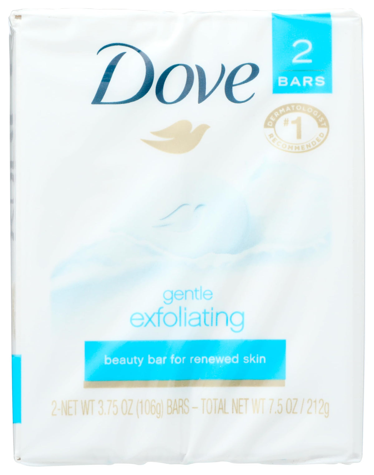 BAR GENTLE EXFOLIATING 2X4.25OZ by Dove – 1.88 Ounce (Pack of 2), white, Pack of 2, Model 61328
