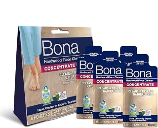 Hardwood Floor Cleaner Concentrate - 1 fl oz - 4-Pack - Residue-Free Floor Cleaning Solution for Bona Spray Mop and Spray Bottle Refill - For Wood Floors