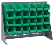 QUANTUM STORAGE SYSTEMS Green / 21" H x 28" W x 8" D / 6" L x 5" W x 3" H 24 Ultra Green Bins Open Storage Bins