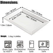 Meideal Porcelain Serving Platters, 18 x 12 Inch Rectangular, Set of 2 White